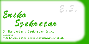 eniko szekretar business card